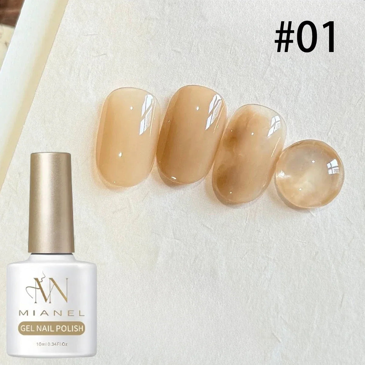 MIANEL 10ML Brown Amber Series Jelly Gel Nail Polish 2026 New Popular Ice Clear Caramel Nail Polish Black Nails 1-6pcs 15