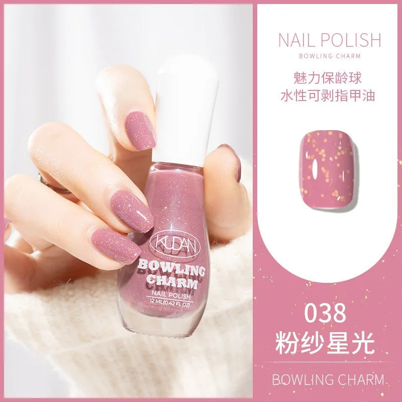 40 Colors New Nail Polish for Summer Water-based Quick Drying Tearable Nail Art Semipermanent Monochrome No Baking Lamp Varnish 18