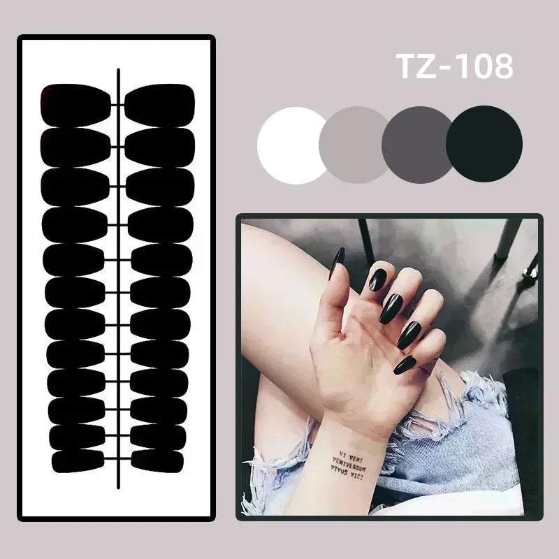 24Pcs Simple Square Head Fake Nail with Jelly Glue Pink White Gradient French Press on False Nails Short Full Cover Nail Tips 14