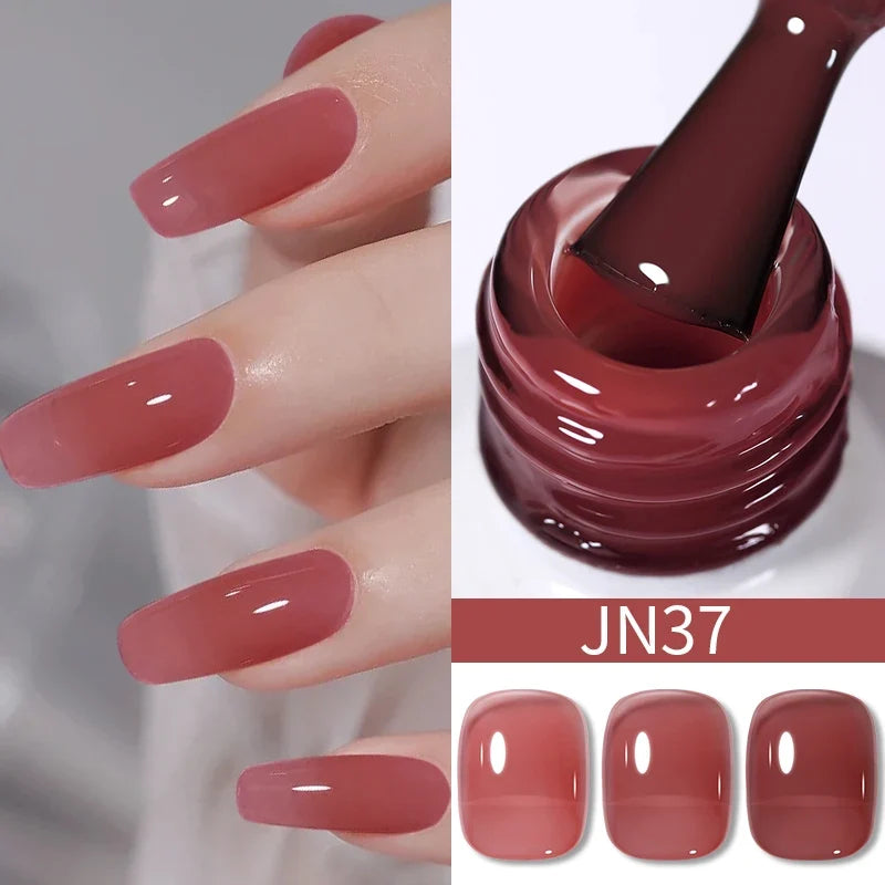 BORN PRETTY 10ml Blood Red Jelly Gel Nail Polish Halloween Nails Art Gel Polish Sheer Translucent Nail Gel for Winter Manicure 84