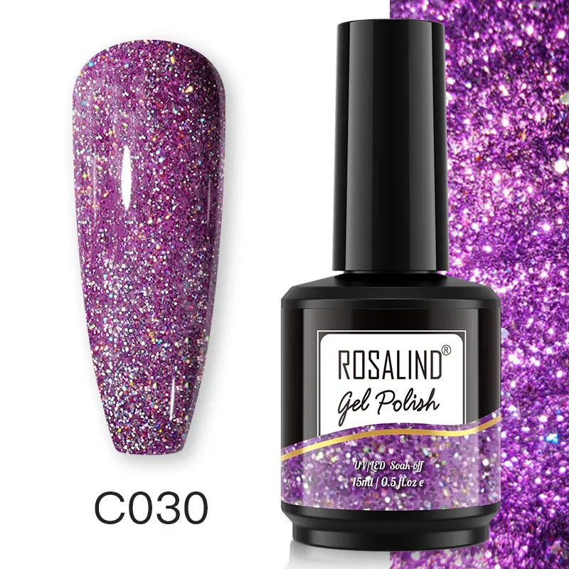 ROSALIND 7ml/15ml Summer Green Gel Nail Polish Semi Permanent Nail Art Manicure Soak Off Top Base Matt Hybrid Varnishes UV Gel 50