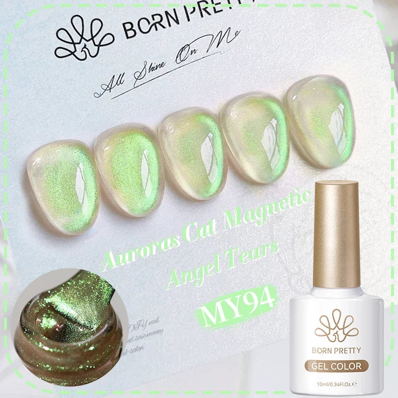 BORN PRETTY 10ml Silver Water Light Cat Magnetic Gel Nail Polish Nail Supplies Vernis Semi Permanent Gel for Fall Winter Nails 25