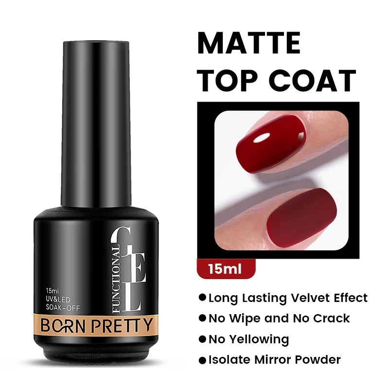 BORN PRETTY Milky Pink Rubber Base Gel Nail Polish Glitter 15ml Semi-Permanent Varnish Soak Off Self Leveling UV LED Gel 21