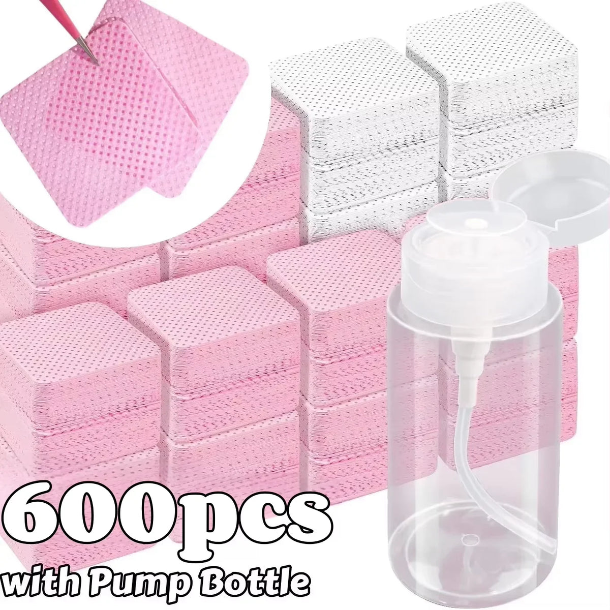 20/600pcs Lint-Free Nail Wipes Gel Cleansing Tissues Aluminum-Free Nail Polish Remover Pads for NaiArt Beauty Cleaning Care Tool 1