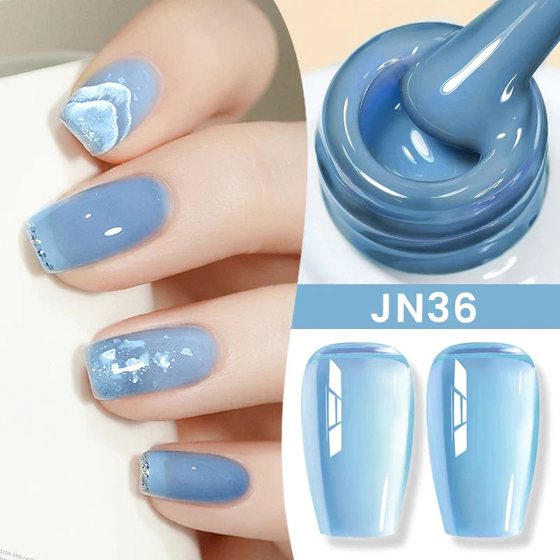 BORN PRETTY Jelly Nude Gel Nail Polish 10ml Light Pink Peach Translucent Color UV Light Cure Gel Varnish Nail Art DIY at Home 87