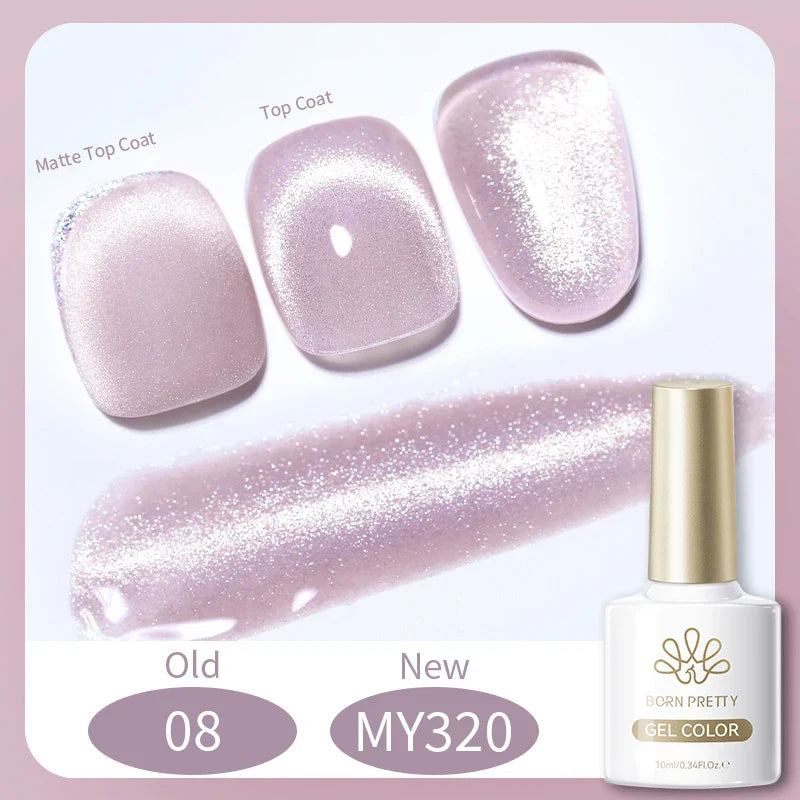 BORN PRETTY 10ml Silver Water Light Cat Magnetic Gel Nail Polish Nail Supplies Vernis Semi Permanent Gel for Fall Winter Nails 59