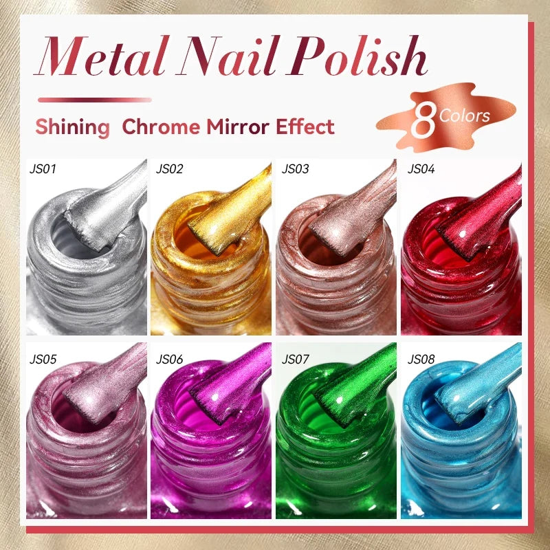 LILYCUTE 7ml Mirror Silver Metallic Nail Polish Super Bright Metal Effect Nail Art Varnish Fast Drying No Need Lamp For Manicure 4