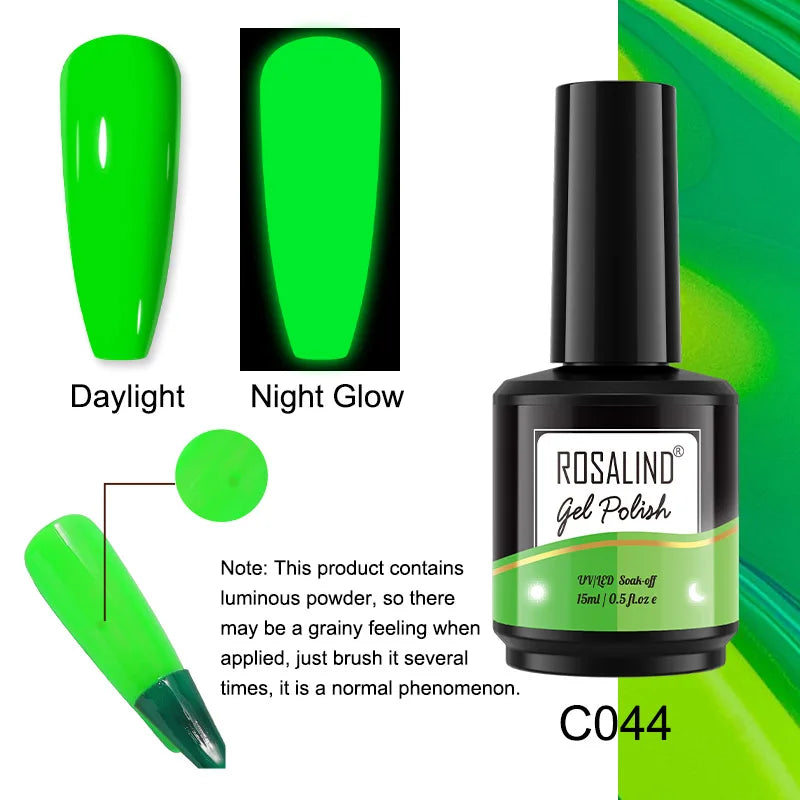 ROSALIND 7ml/15ml Summer Green Gel Nail Polish Semi Permanent Nail Art Manicure Soak Off Top Base Matt Hybrid Varnishes UV Gel 59