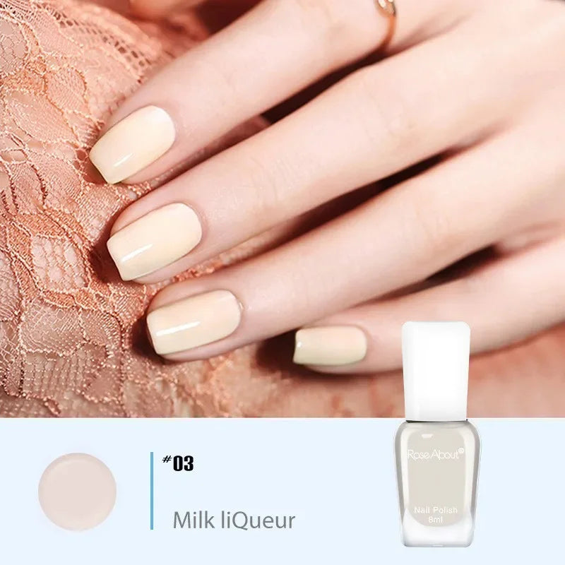 40 Colors No Bake Water-based Nail Polish Glitter Sequins Long-lasting Tearable Healthy Tearable Quick-drying Nude Nail Polish 10