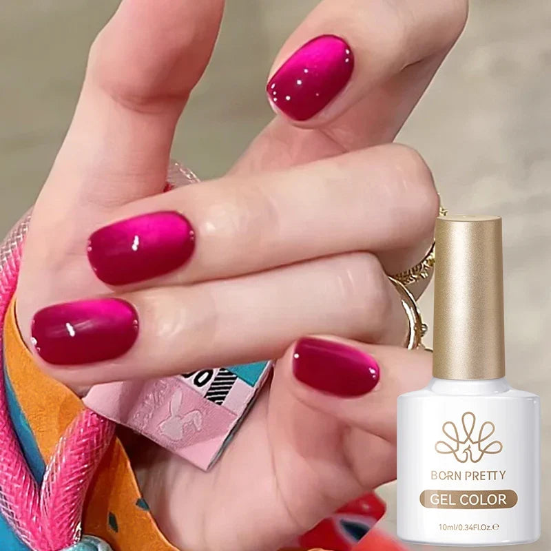 BORN PRETTY 10ml Silver Water Light Cat Magnetic Gel Nail Polish Nail Supplies Vernis Semi Permanent Gel for Fall Winter Nails 36