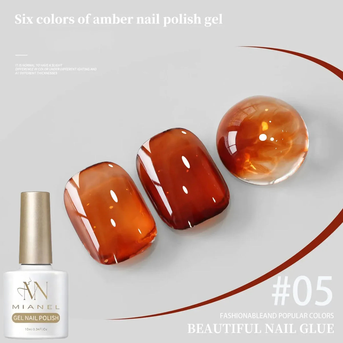 MIANEL 10ML Brown Amber Series Jelly Gel Nail Polish 2026 New Popular Ice Clear Caramel Nail Polish Black Nails 1-6pcs 30
