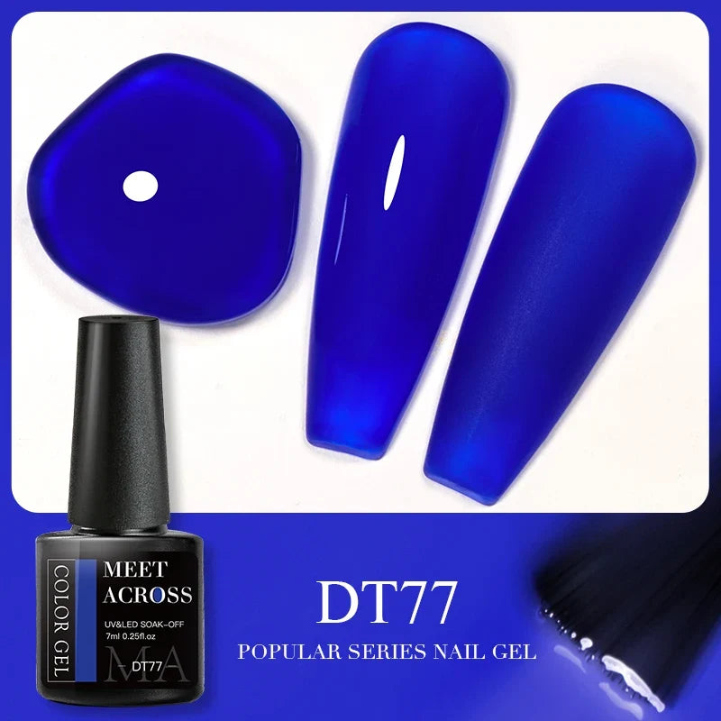 MEET ACROSS 5ml Pink Dried Flower Gel Nail Polish Natural Flower Fairy Nail Art Gel Soak Off UV LED Painting Varnishes For Nails 13
