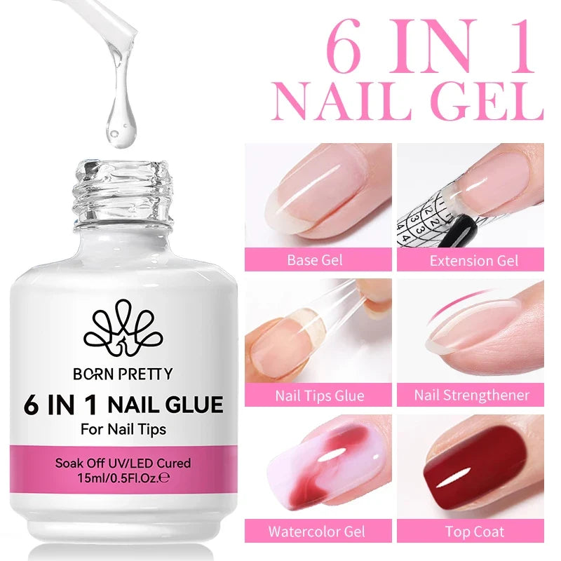 BORN PRETTY Milky Jelly Rubber Base Gel for Gel Nail Polish 15ml Russian Self-leveling Nude Color Soak Off Semi Permanent UV Gel 27