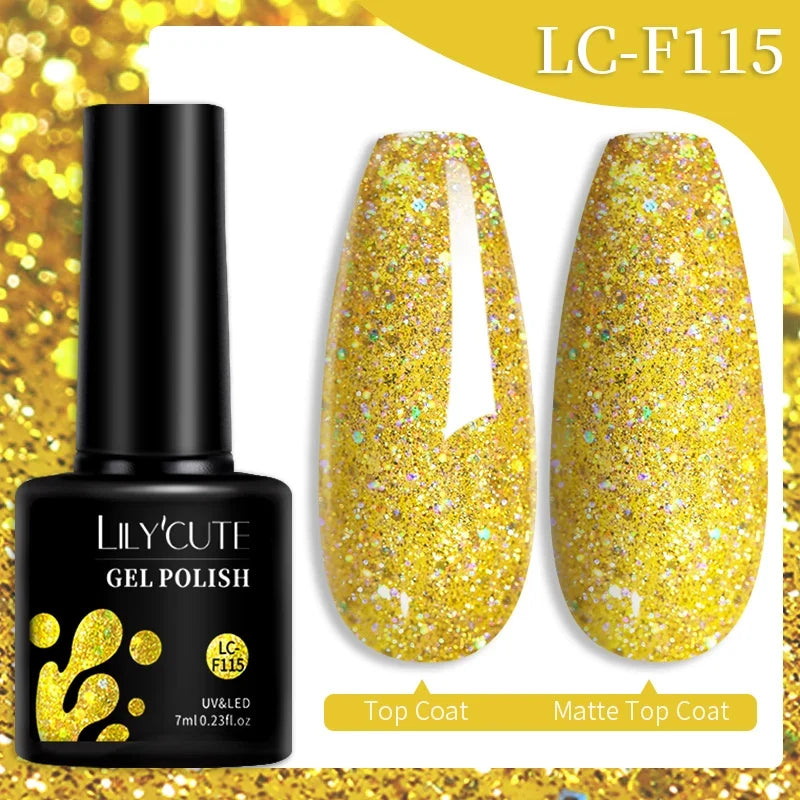 LILYCUTE 7ML Colorful Gel Nail Polish 129 Colors Long Lasting For Manicure Semi Permanent Base Top Coat Nail Art UV Gel Varnish 62