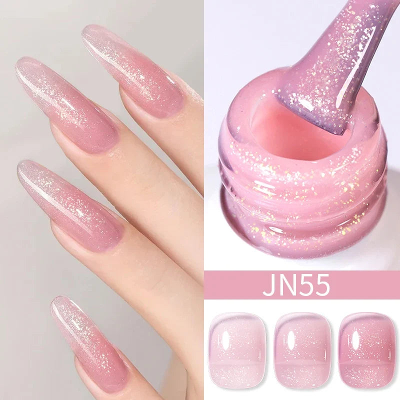 BORN PRETTY 10ml Blood Red Jelly Gel Nail Polish Halloween Nails Art Gel Polish Sheer Translucent Nail Gel for Winter Manicure 47