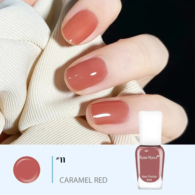 40 Colors No Bake Water-based Nail Polish Glitter Sequins Long-lasting Tearable Healthy Tearable Quick-drying Nude Nail Polish 39