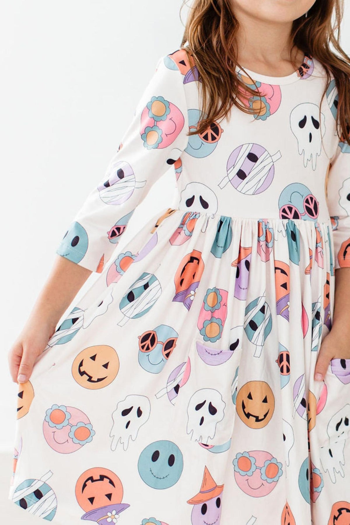 SALE Monster Mash 3/4 Sleeve Pocket Twirl Dress 4