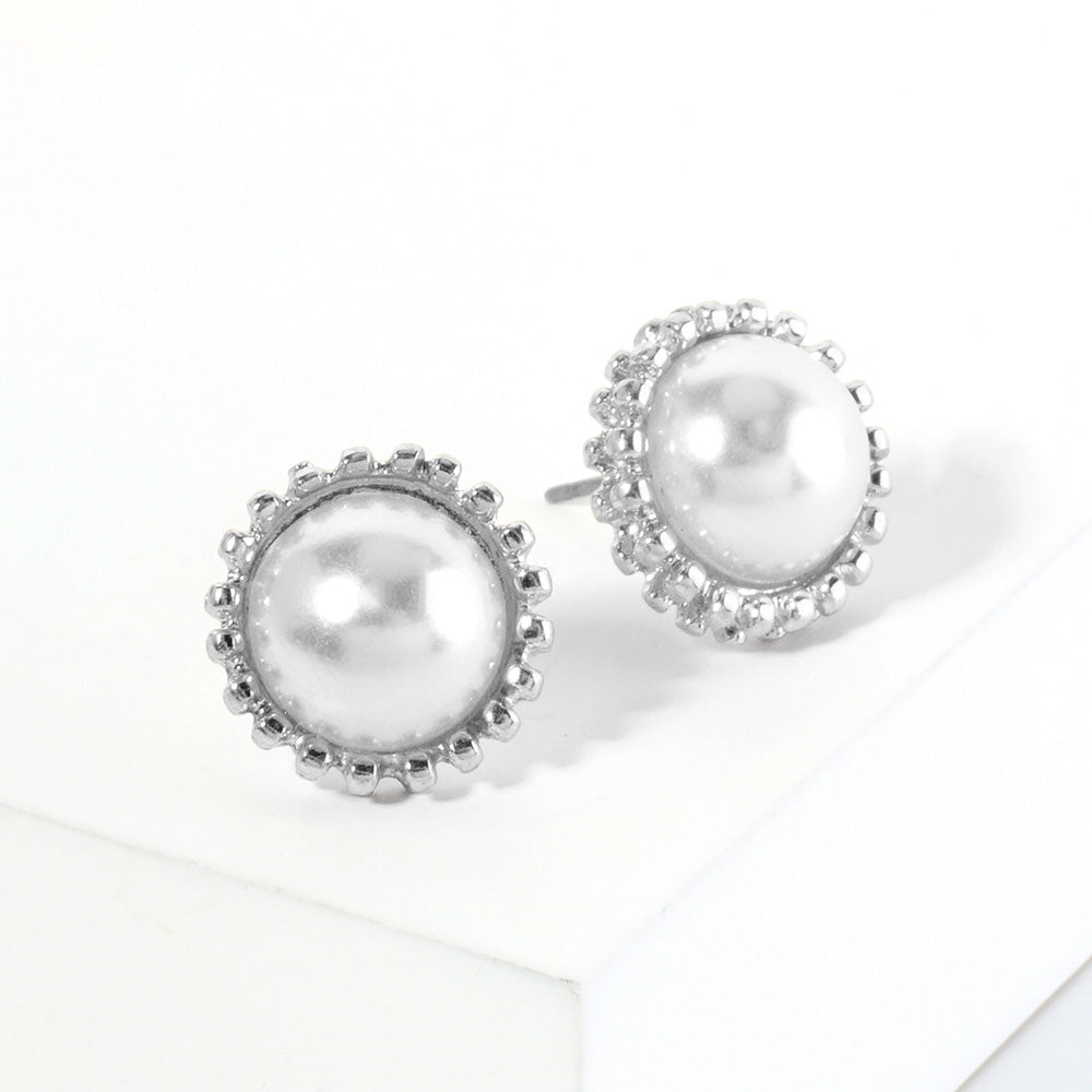 Pearl stud earrings 12