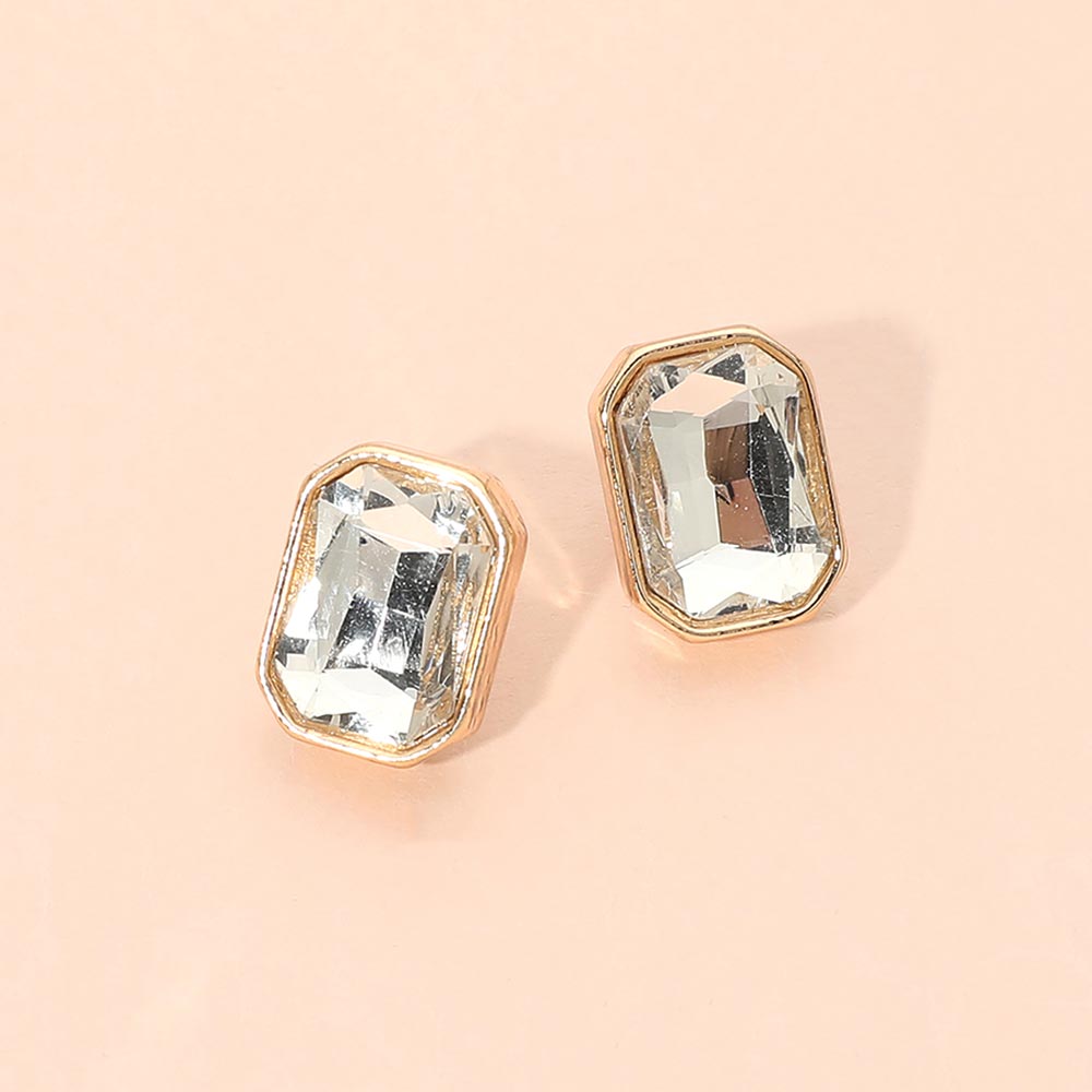 Geometric Stone Stud Earrings 8