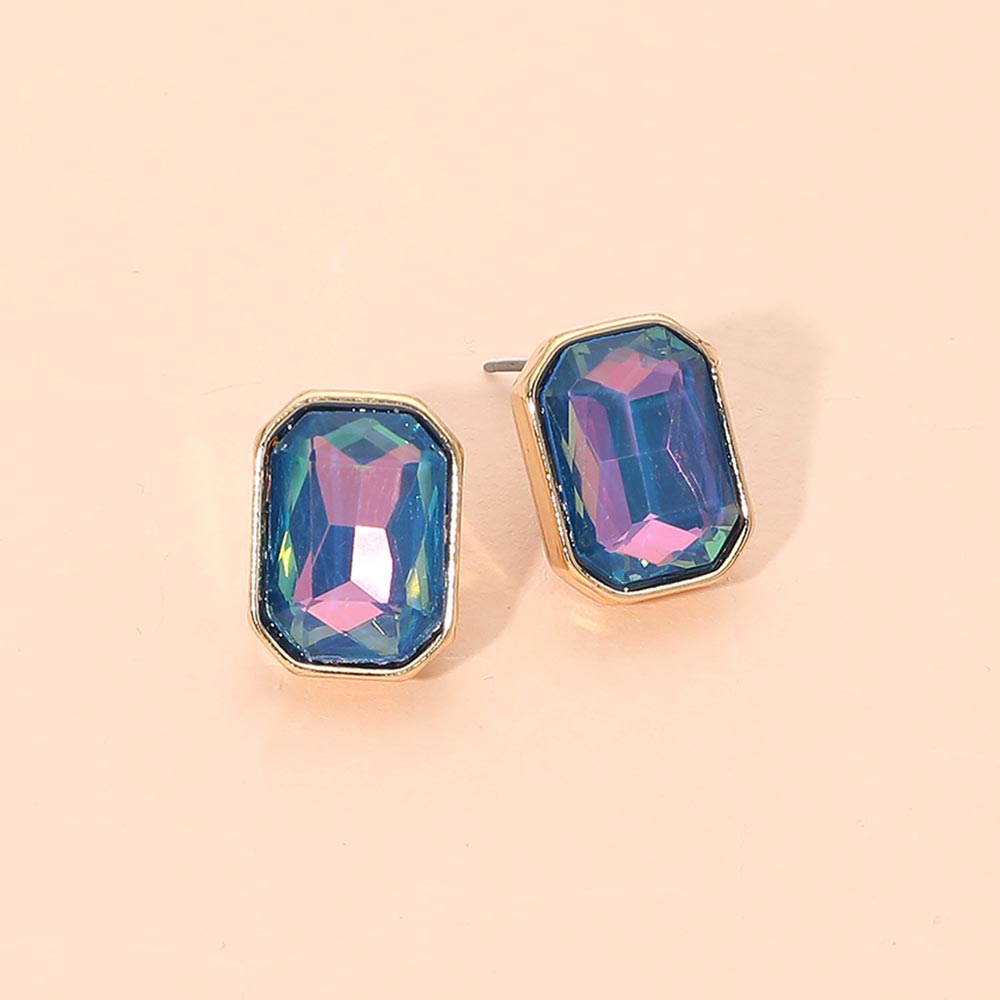 Geometric Stone Stud Earrings 7