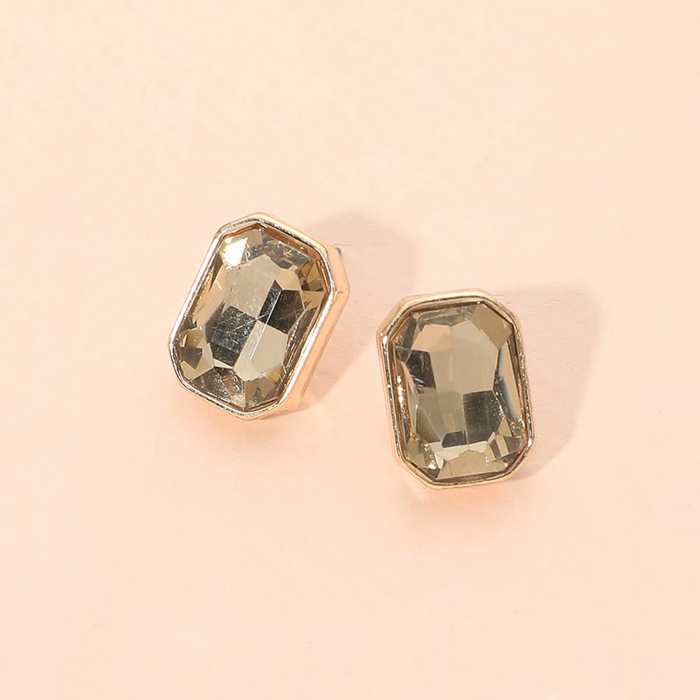 Geometric Stone Stud Earrings 1