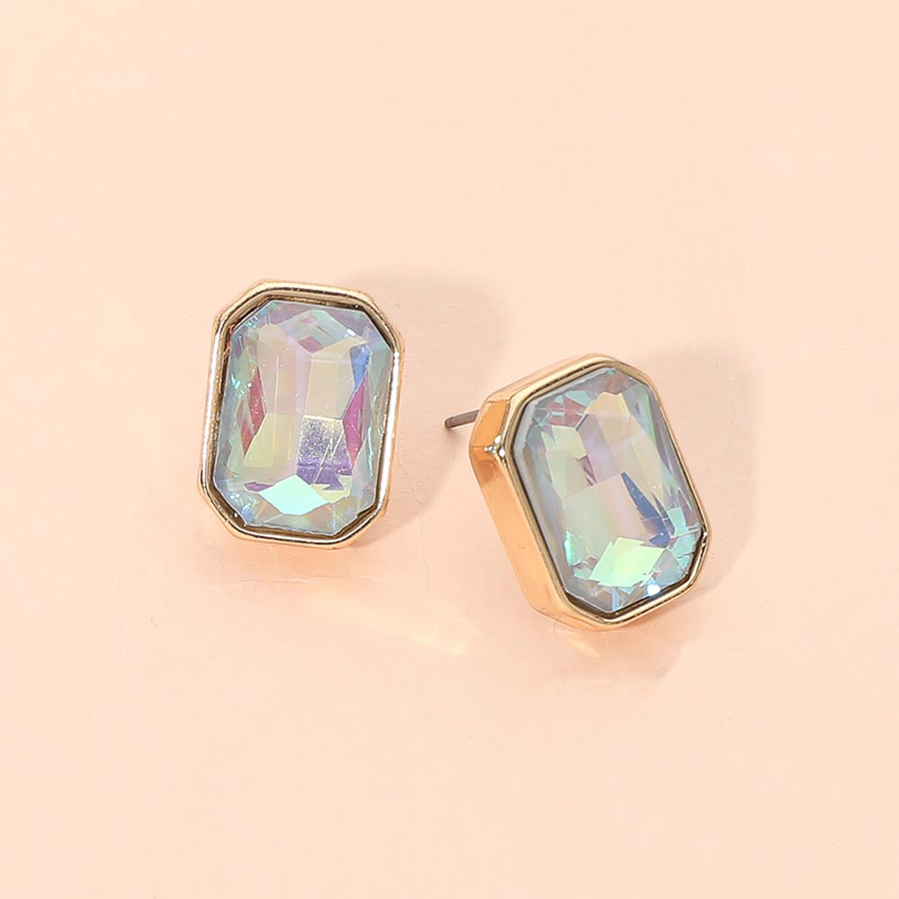 Geometric Stone Stud Earrings 3