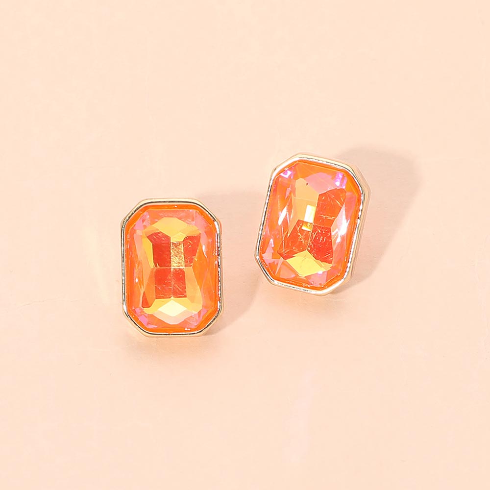 Geometric Stone Stud Earrings 6