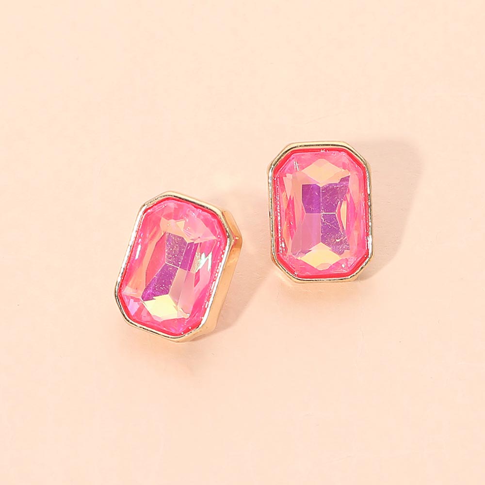 Geometric Stone Stud Earrings 5