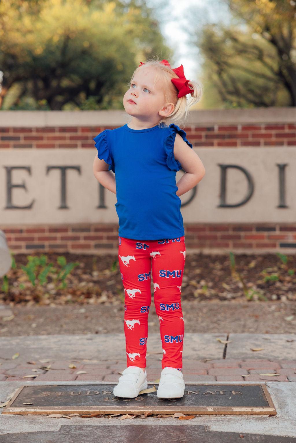 SMU Red Mustang Leggings 2