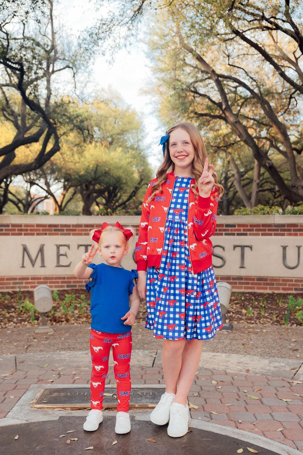 SMU Red Mustang Leggings 3