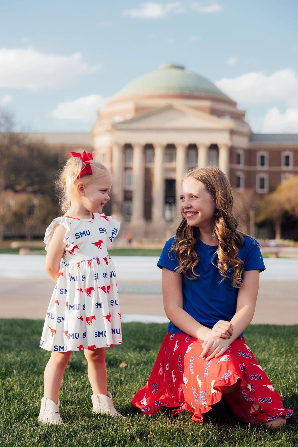 SALE SMU Red Mustang Ruffle Twirl Skort 2