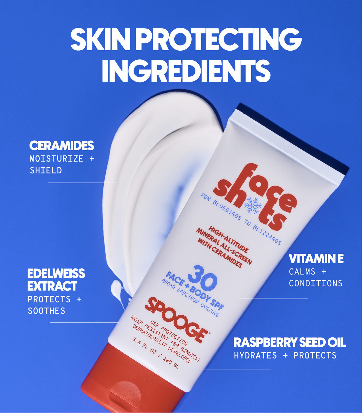 FACE SHOTS HIGH-ALTITUDE SUNSCREEN - FACE & BODY | SPF 30 3.4oz 2