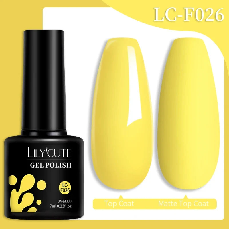 LILYCUTE 7ML Colorful Gel Nail Polish 129 Colors Long Lasting For Manicure Semi Permanent Base Top Coat Nail Art UV Gel Varnish 87