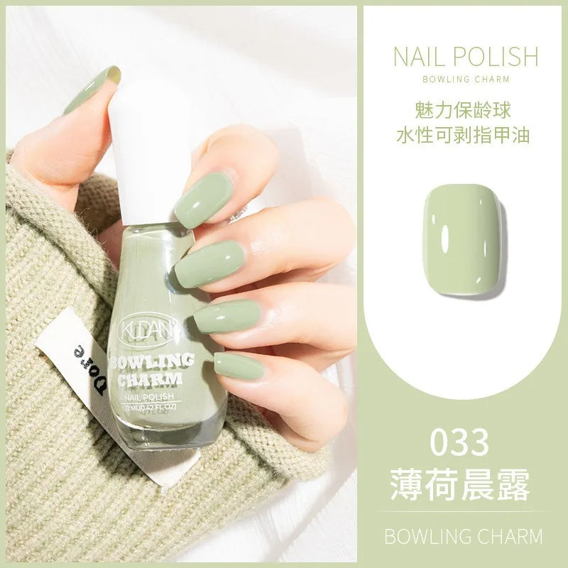 40 Colors New Nail Polish for Summer Water-based Quick Drying Tearable Nail Art Semipermanent Monochrome No Baking Lamp Varnish 45