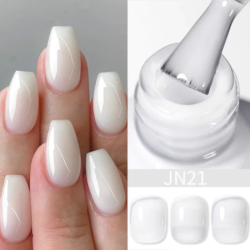BORN PRETTY Jelly Nude Gel Nail Polish 10ml Light Pink Peach Translucent Color UV Light Cure Gel Varnish Nail Art DIY at Home 93