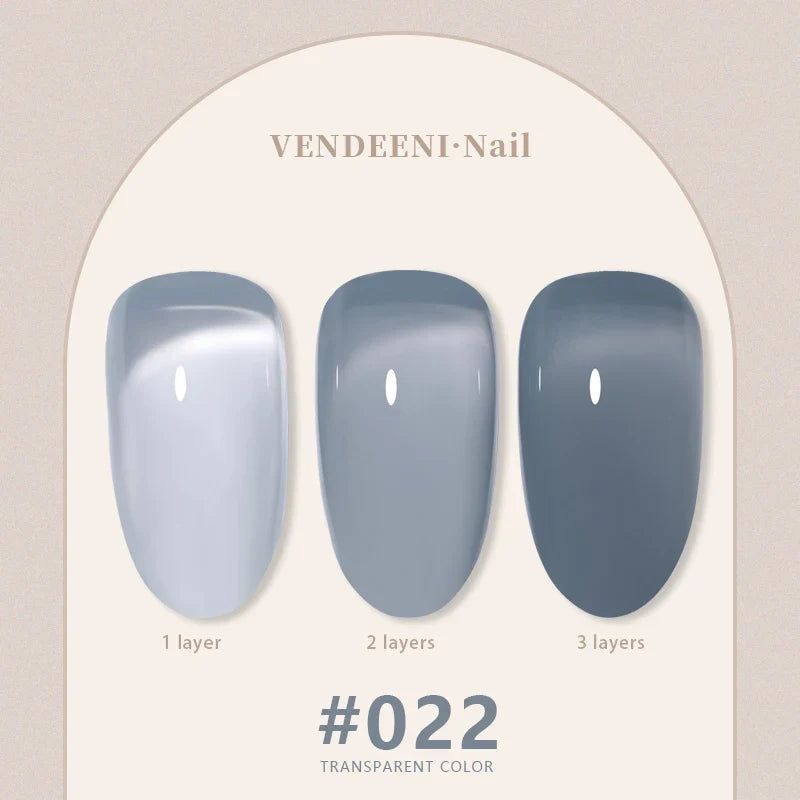 Vendeeni 24 Colors Jelly Transparent Gel Nail Polish Nude Pink Skin Color UV Soak Off Gel Varnish Jade Nail Art Gel Lacquer 15ml 26