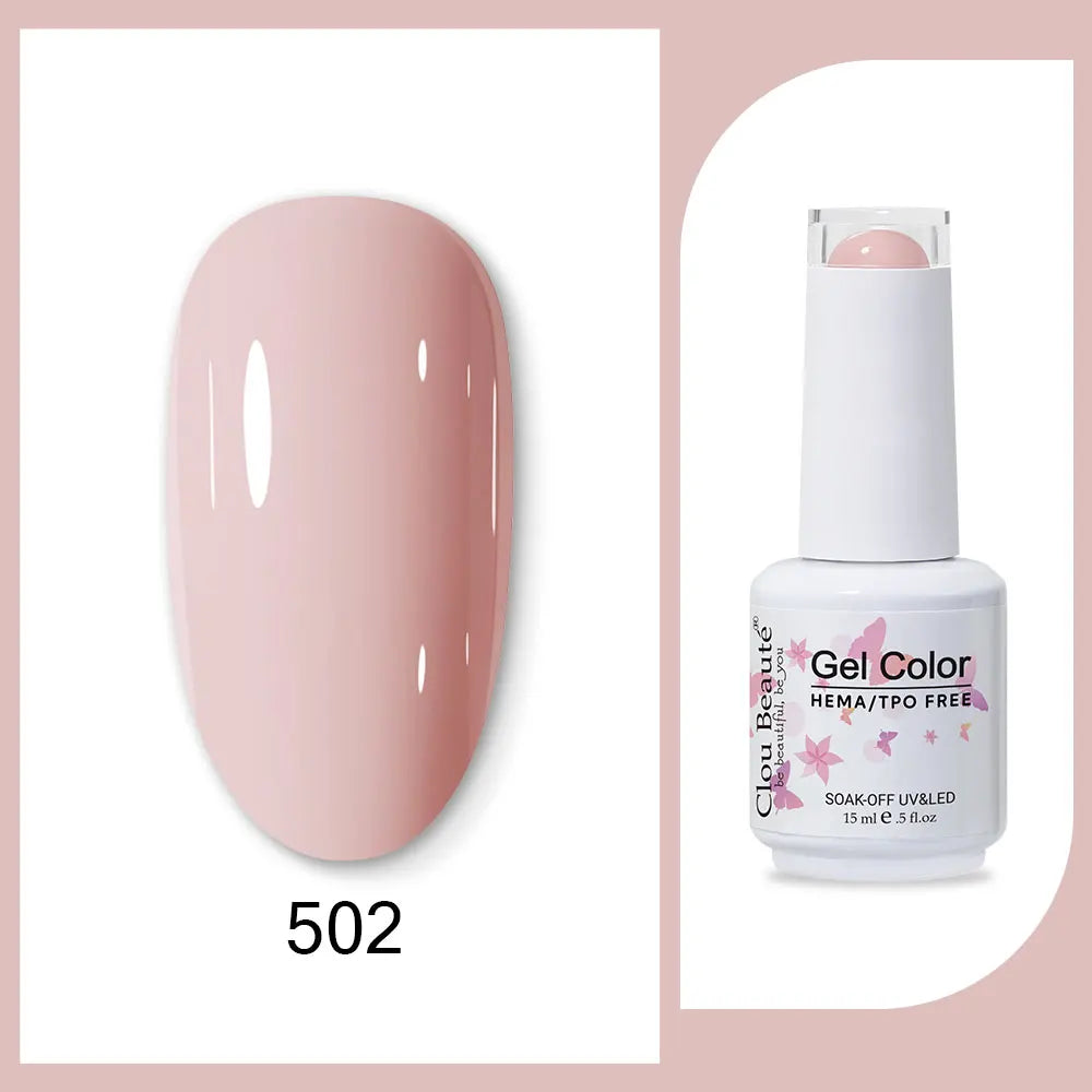 Clou Beaute 15ml Red Black White Green Neon Gel Nail Polish Base Top Coat Velvet Top 400 Colors Semi Permanent Gel Nail Varnish 35