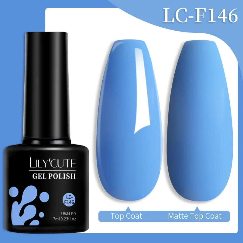 LILYCUTE 7ML Colorful Gel Nail Polish 129 Colors Long Lasting For Manicure Semi Permanent Base Top Coat Nail Art UV Gel Varnish 35