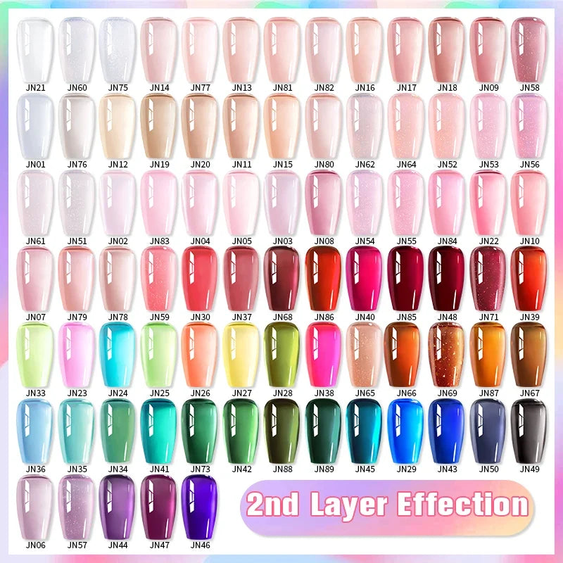 BORN PRETTY Jelly Nude Gel Nail Polish 10ml Light Pink Peach Translucent Color UV Light Cure Gel Varnish Nail Art DIY at Home 5