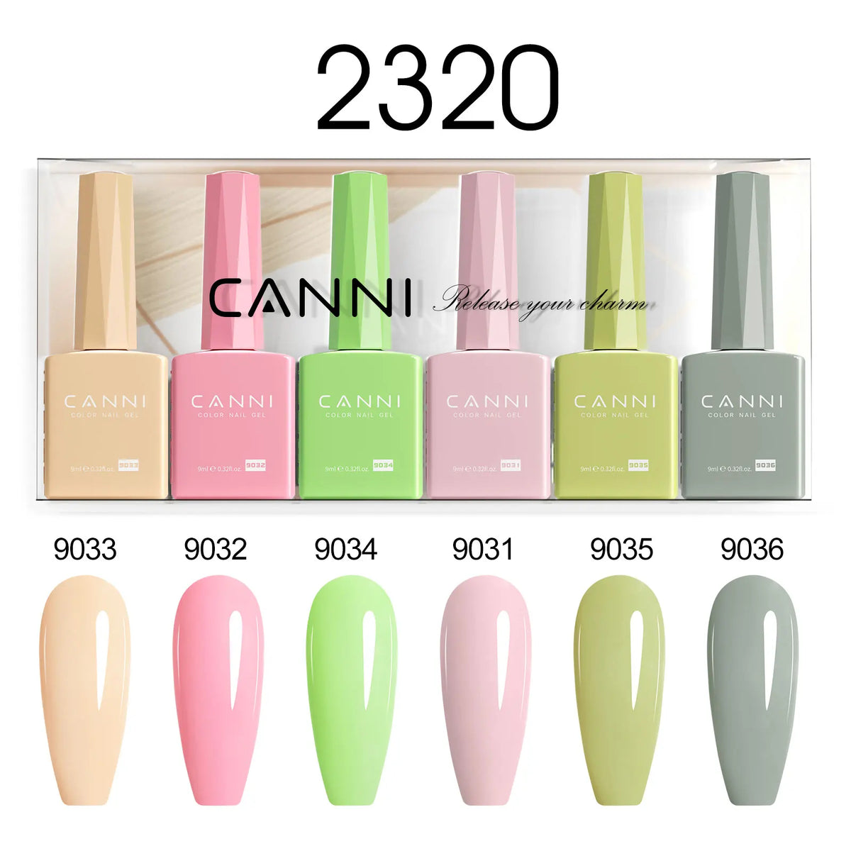 6pcs*9ml CANNI HEMA FREE Nail Gel Polish Set Gorgeous Color Semi Permanent Pigmented Painting Gel Soak off UV LED Gel Nails Kit 21
