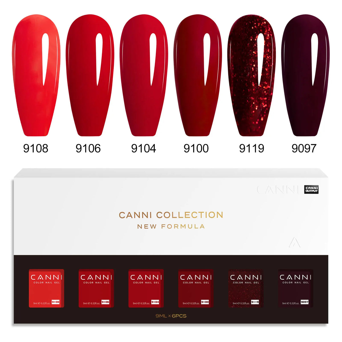 6pcs*9ml CANNI HEMA FREE Nail Gel Polish Set Gorgeous Color Semi Permanent Pigmented Painting Gel Soak off UV LED Gel Nails Kit 1
