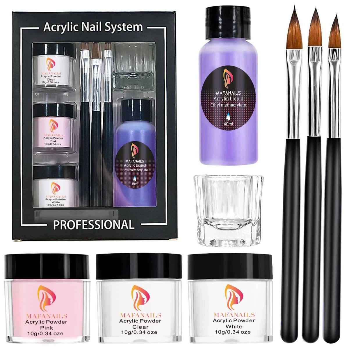 Nail Kit Set Acrylic Powder Monomer Acrylic Liquid For Nail Extension Professional Gel Manicure Set False Nails Art Tools Set *& 19
