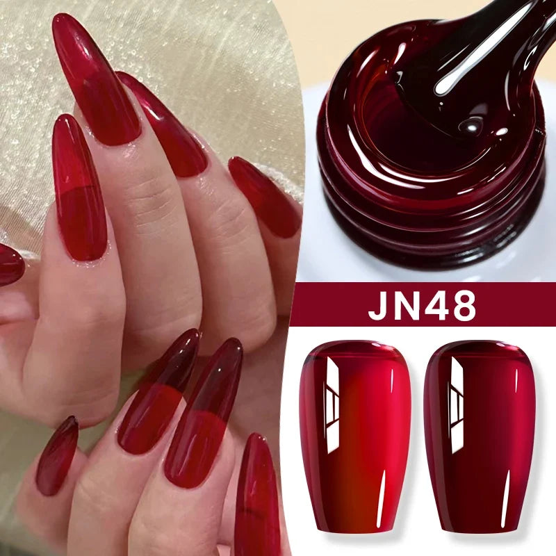 BORN PRETTY Jelly Nude Gel Nail Polish 10ml Light Pink Peach Translucent Color UV Light Cure Gel Varnish Nail Art DIY at Home 43