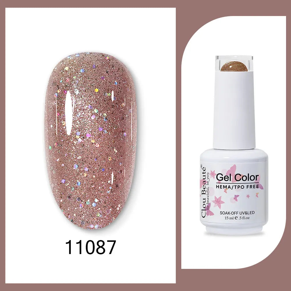 Clou Beaute 15ml Red Black White Green Neon Gel Nail Polish Base Top Coat Velvet Top 400 Colors Semi Permanent Gel Nail Varnish 59