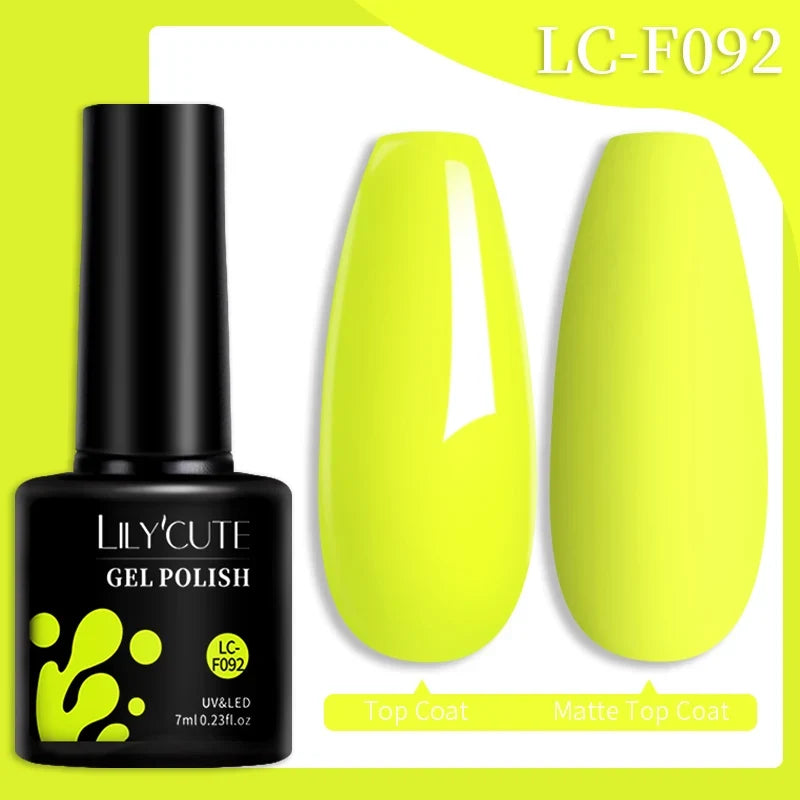 LILYCUTE 7ML Colorful Gel Nail Polish 129 Colors Long Lasting For Manicure Semi Permanent Base Top Coat Nail Art UV Gel Varnish 127