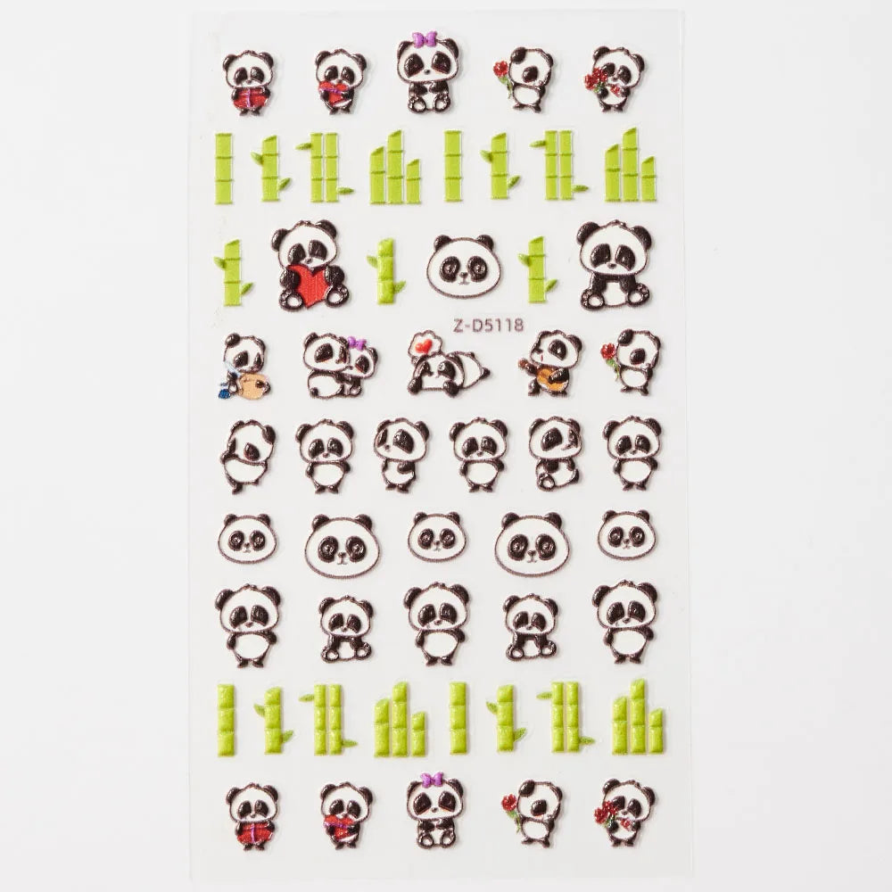 Lovely Cat Nail Decals 3D Animal Cartoon Dog Scrawl Relief Self Adhesive Nail Art Stickers Cute Puppy Kitty Y2K Nails Decoration 22