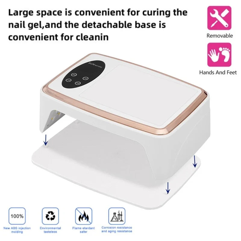 90 LEDS Nail Dryer LED Nail Lamp UV Lamp for Curing All Gel Nail Polish Motion Sensing Manicure Pedicure Salon Tool Big Space 4