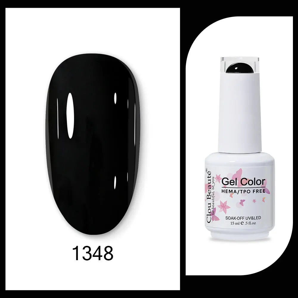 Clou Beaute 15ml Red Black White Green Neon Gel Nail Polish Base Top Coat Velvet Top 400 Colors Semi Permanent Gel Nail Varnish 50