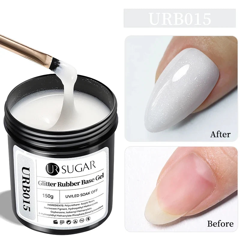 UR SUGAR 150g Rubber Base Gel Nail Polish Sparking Aurora Glitter Rubber Varnish Soak Off Semi permanent UV LED Gel Manicure 22