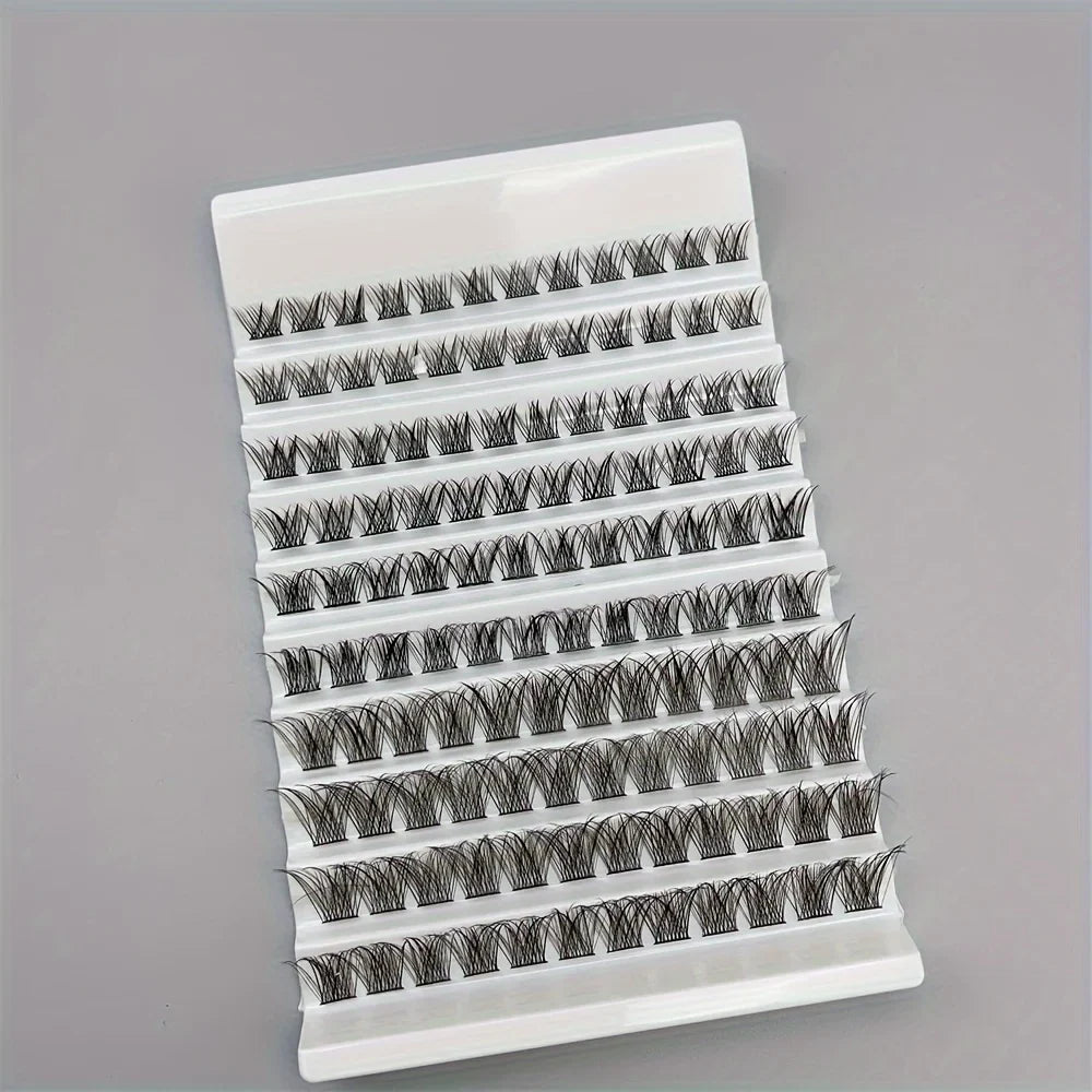 10 Rows Single Cluster Fluffy Lash Natural Look Eyelash Extensions 8-16MM Mixed Length D Curl Individual Lash Bundles 40D 6